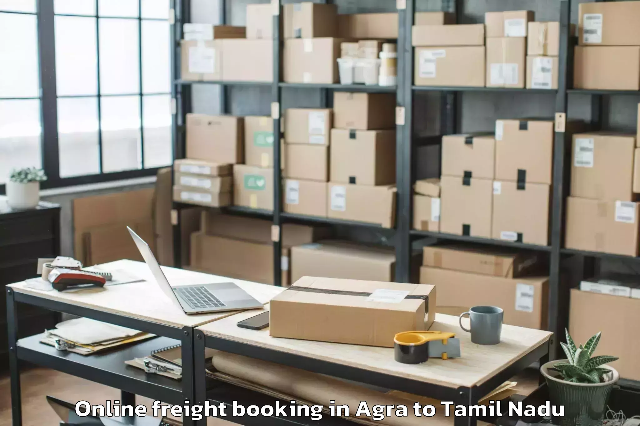 Affordable Agra to Valangaiman Online Freight Booking